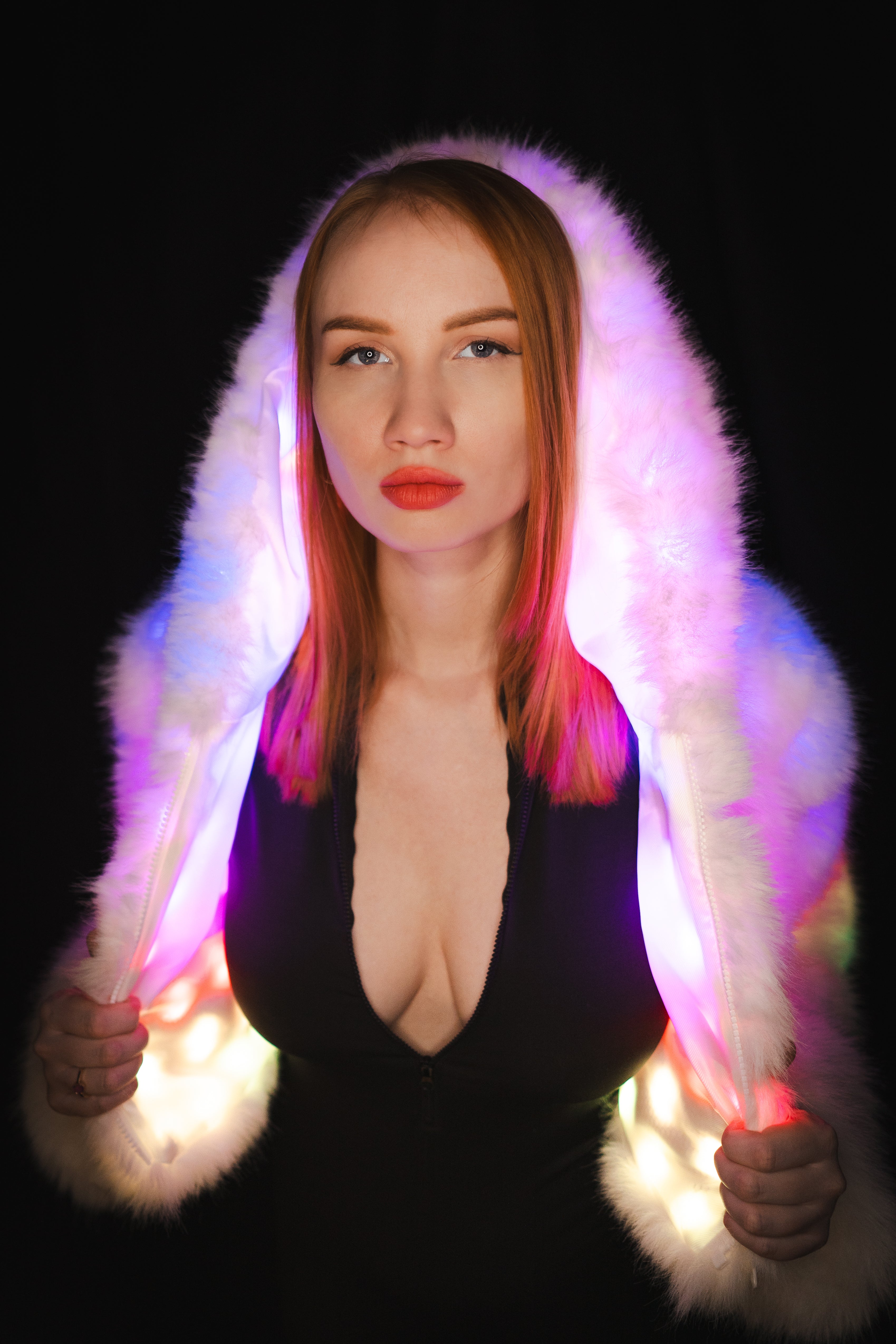 NEBUlux Sound-Reactive LED Fur Jacket - Music Sync Technology