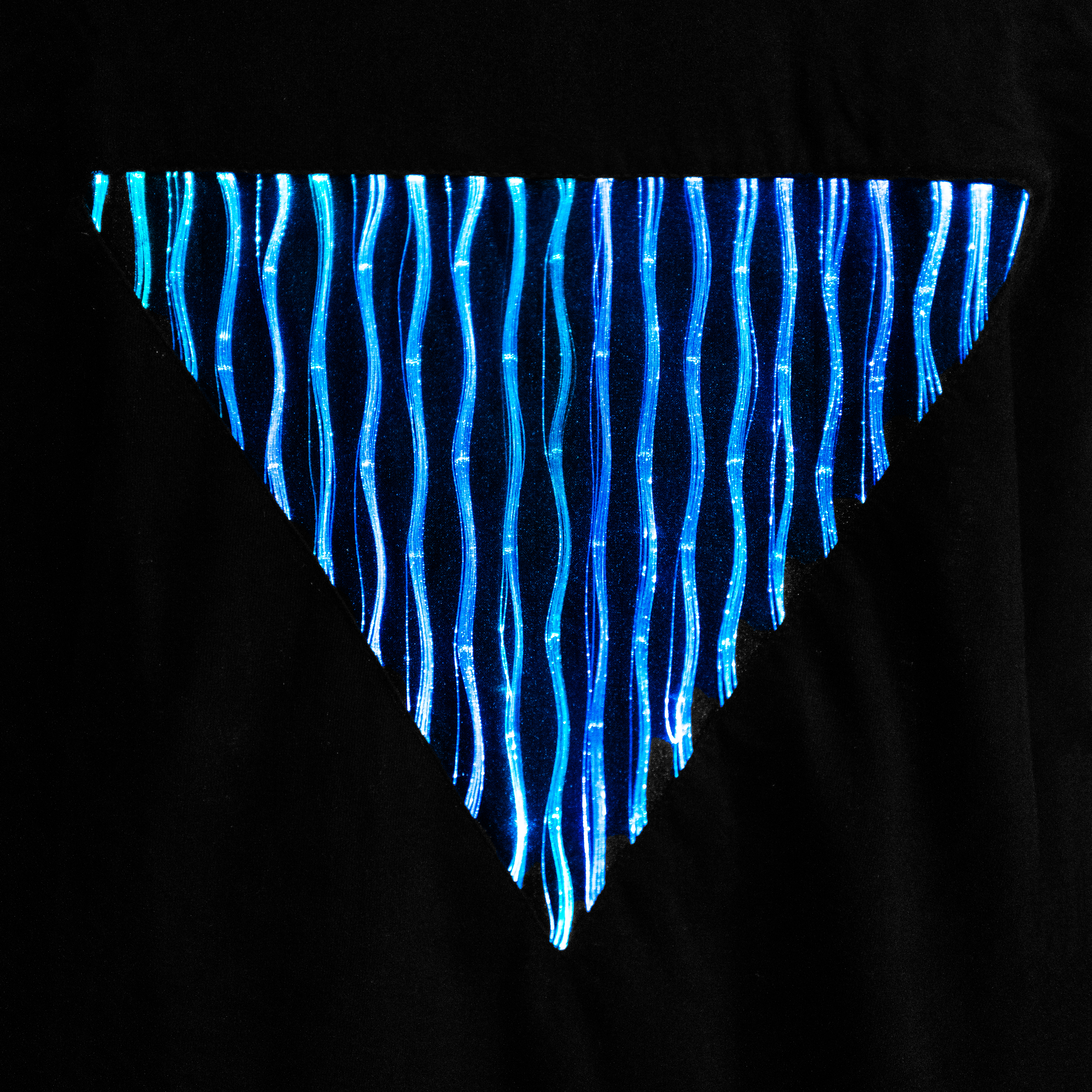 animated t-shirt with light-up inverted triangle close-up